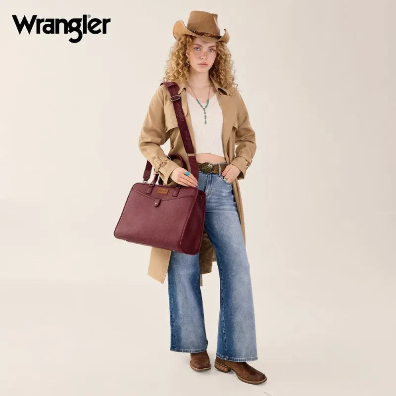 Wrangler Pebbled Faux Leather Laptop Brief Bag
