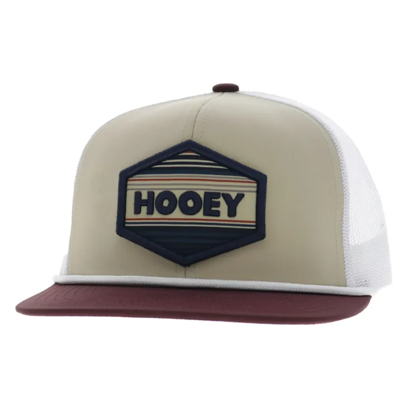 Mesa 6-Panel Trucker Snapback Hat Tan/White