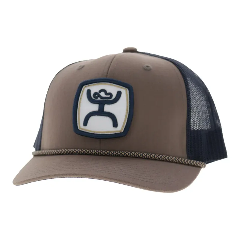 Zenith 6-Panel Trucker Snapback Hat Tan/Navy