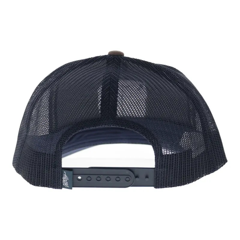 Zenith 6-Panel Trucker Snapback Hat Tan/Navy
