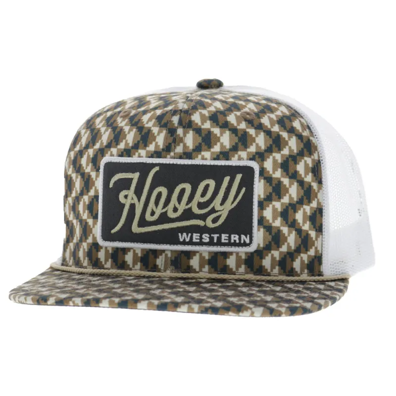 Lakota 6-Panel Trucker Snapback Hat Tan/White