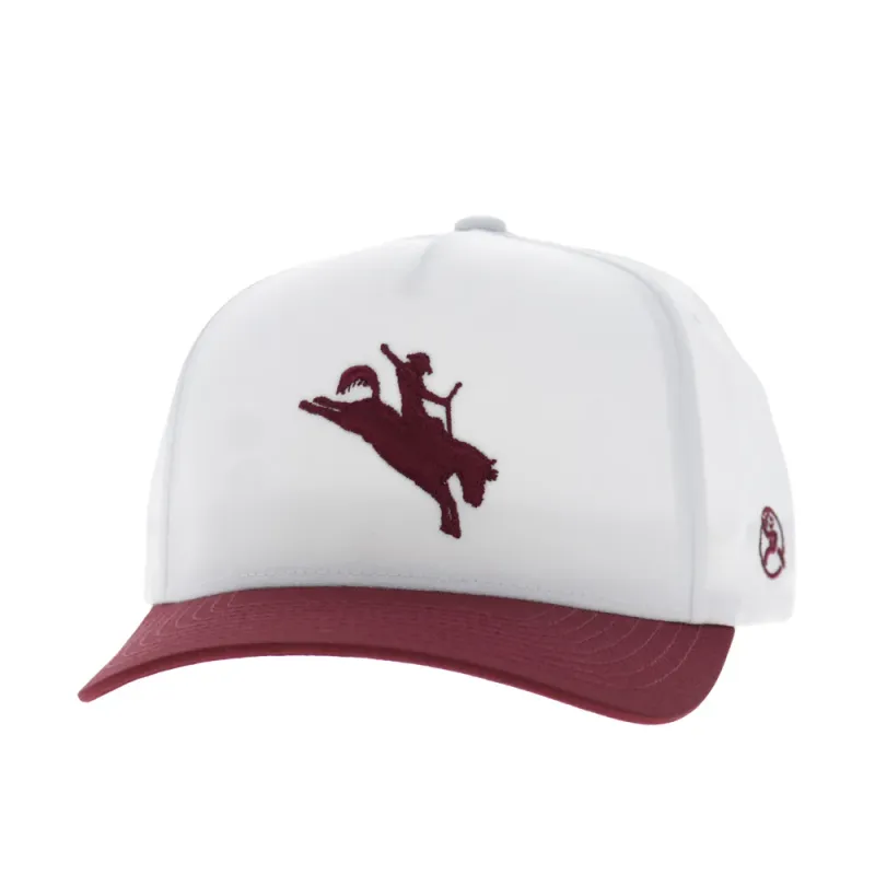Whit 5-Panel Trucker Snapback Hat White/Maroon