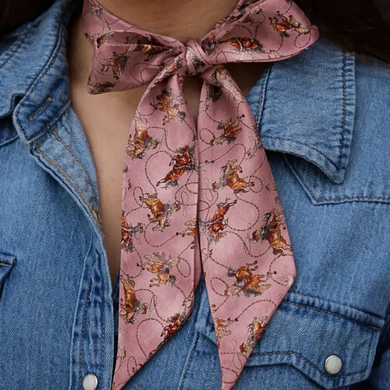 Muted Rose Pink Cowgirl Silk Twilly-