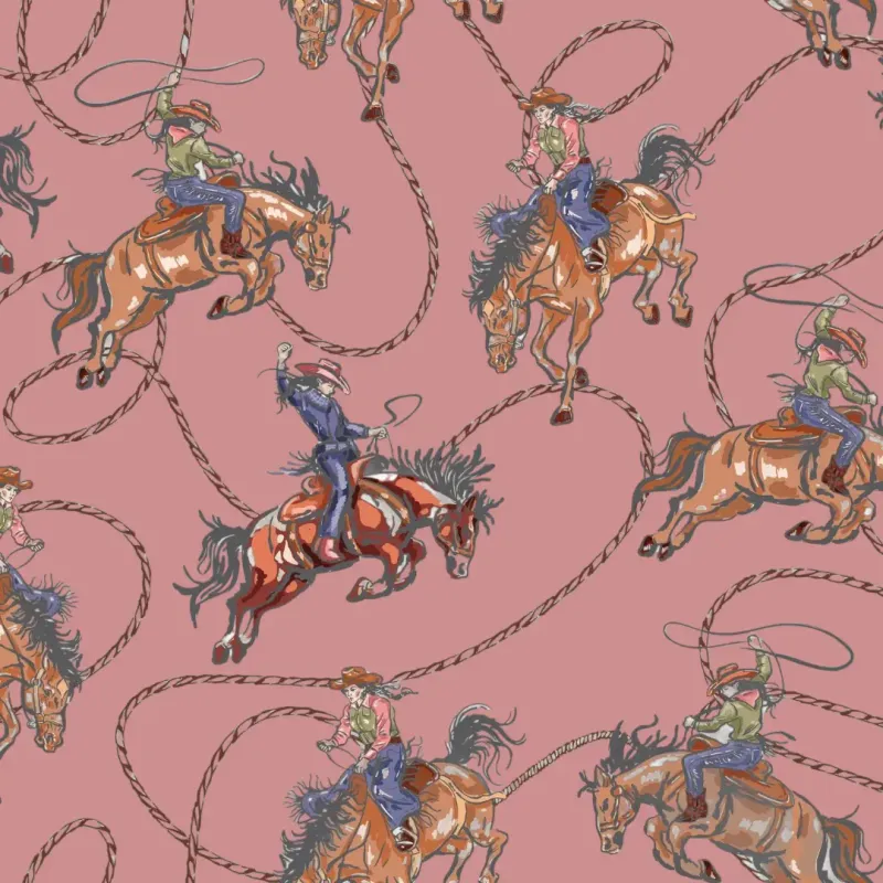 Muted Rose Pink Cowgirl Silk Twilly-