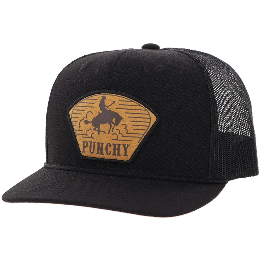 "Cavvy" Punchy Hat Black w/Leather Patch