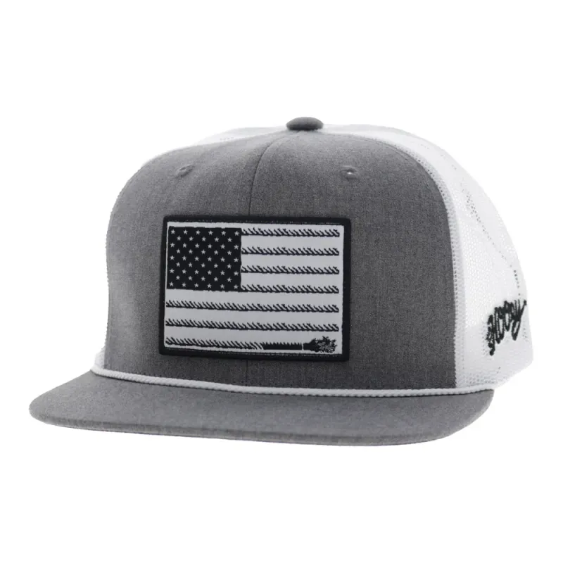 Liberty Roper 6-Panel Trucker Snapback Hat Grey/White