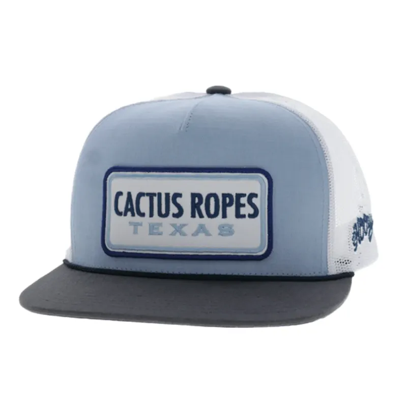 Cactus Ropes 5-Panel Trucker Snapback Hat Blue/White