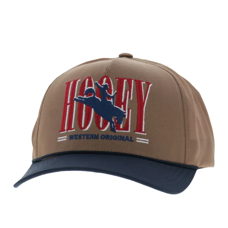 YOUTH Wild Ride 5-Panel Full Surround Snapback Hat Tan/Navy