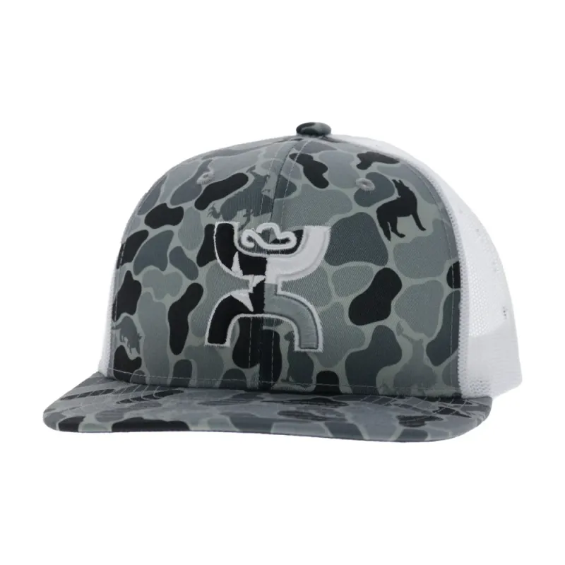 Texican 6-Panel Trucker Snapback Hat Camo/White