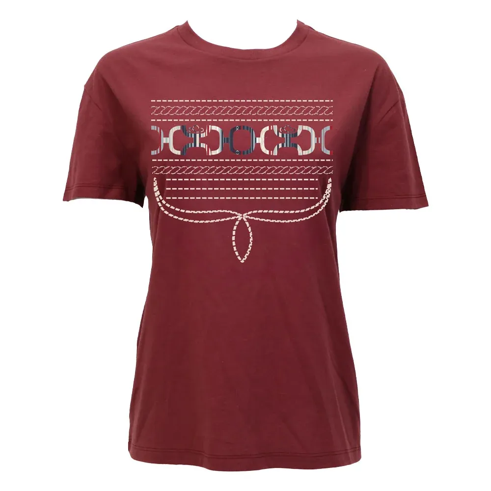 "Leona" T-shirt Red w/White Stitching