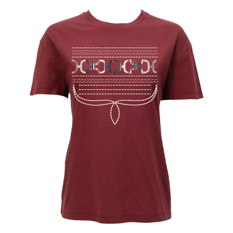 "Leona" T-shirt Red w/White Stitching