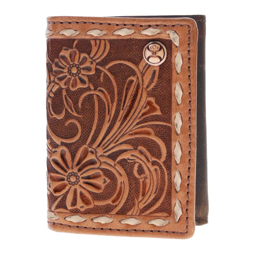 Tuff Trifold Wallet Tan/Brown Leather