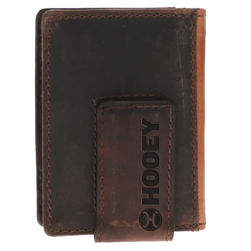Zemi Bifold Money Clip Tan Basket Weave w/ Brown Lightning Bolt