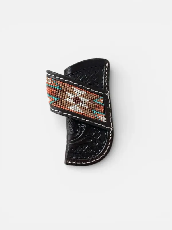 Brown tooled leather sheath