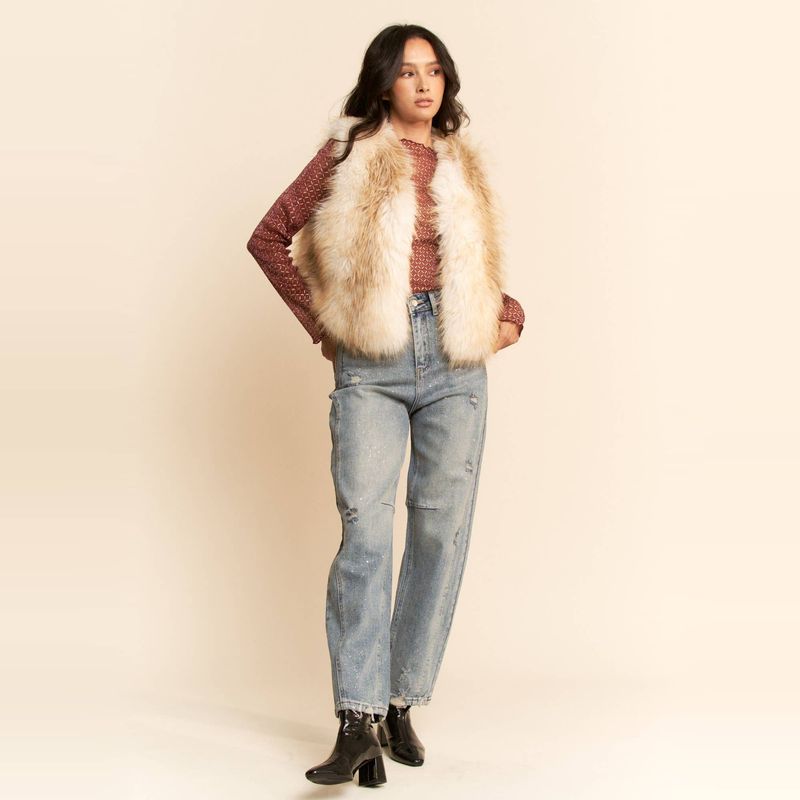 Shaggy Faux Fur Cropped Vest