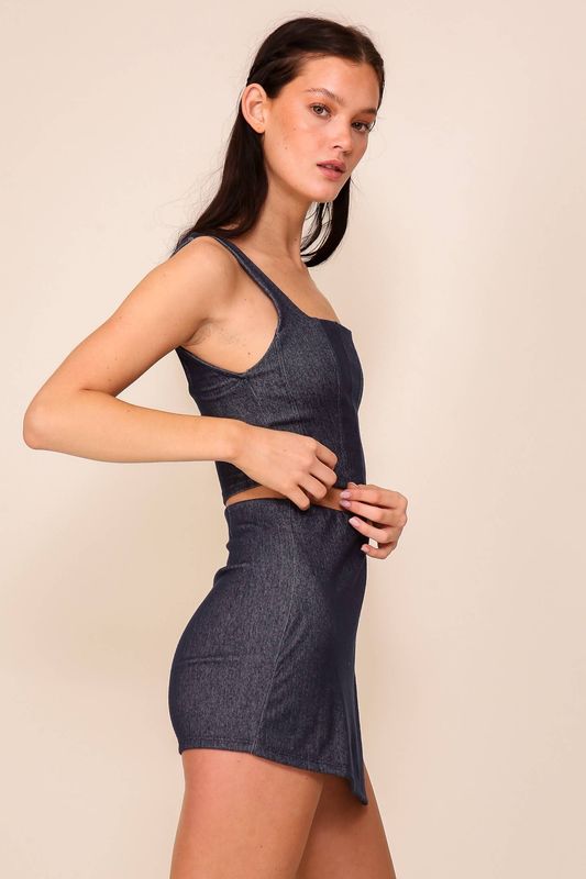 Lucy Stretch Denim Crop Top