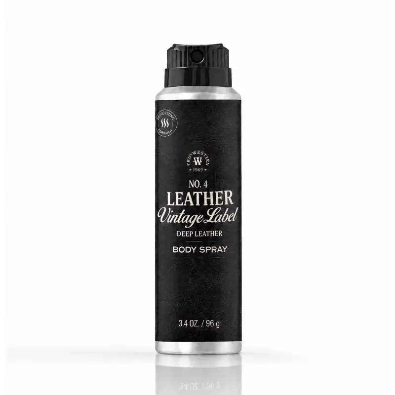 No. 4 Leather Vintage Label Deep Leather Body Spray