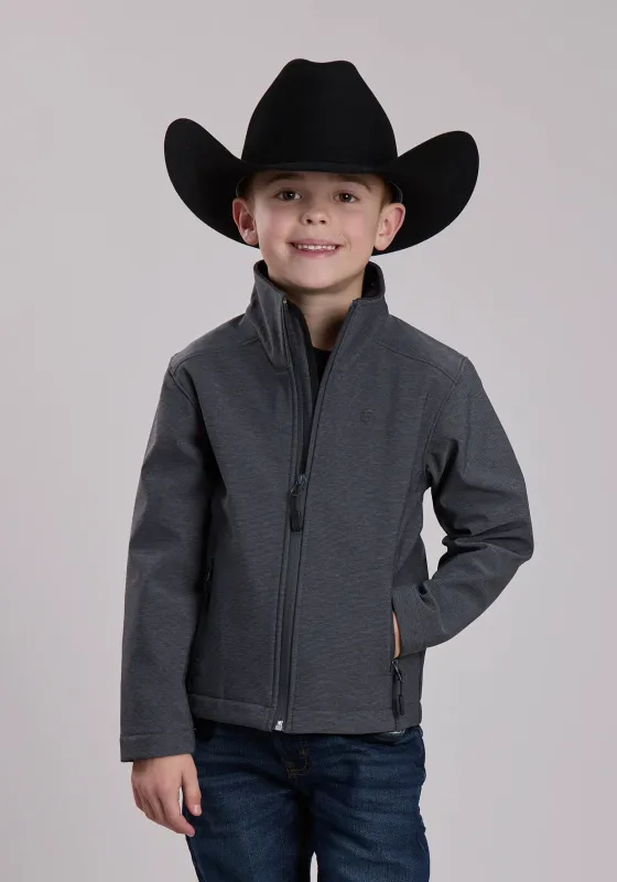 Boys Roper Textured Charcoal Softshell Western Jacket