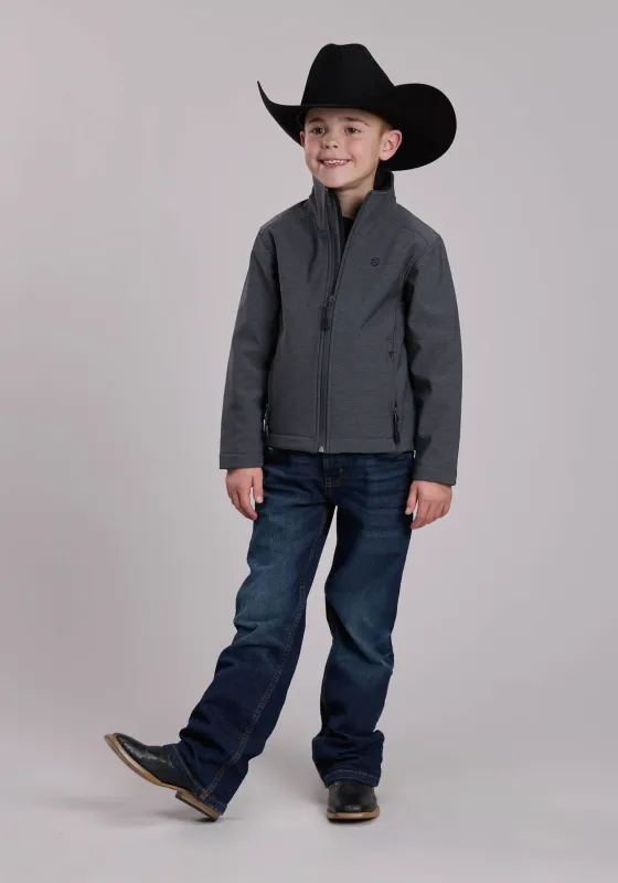 Boys Roper Textured Charcoal Softshell Western Jacket