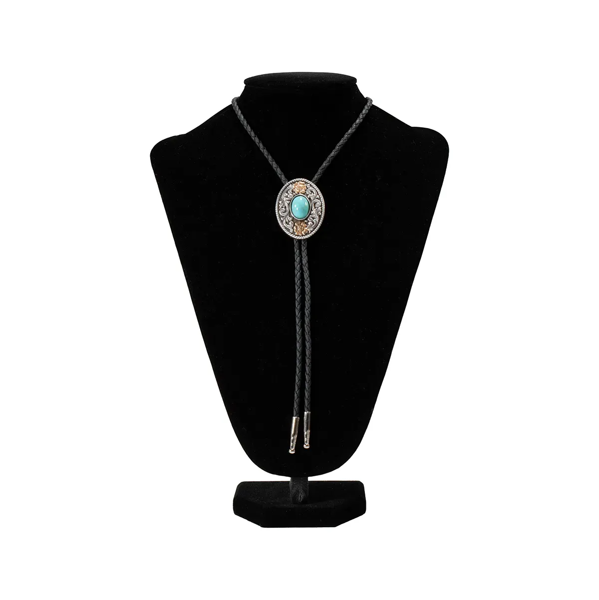 Double S Bolo Tie Multifinish Turquoise