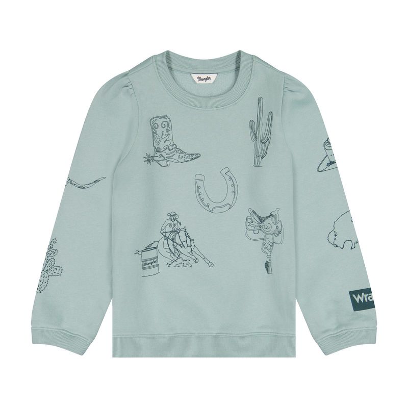 Wrangler® Girls Sweatshirt Crew
