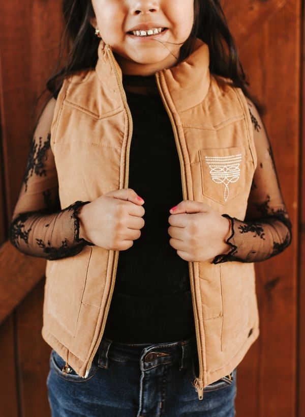 Girls Camel Puffer Vest
