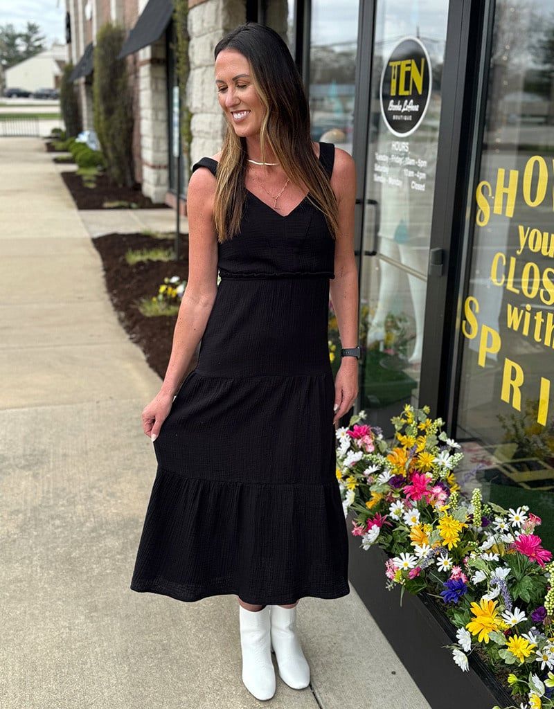 Black Cotton Midi