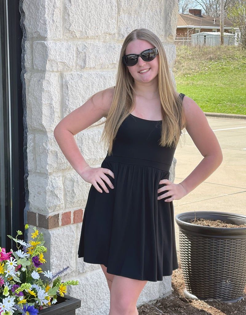 Black Square Neck Dress