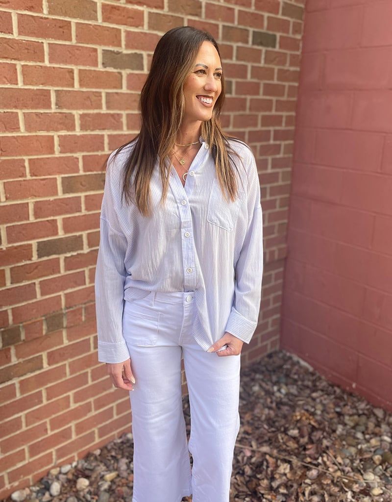 Blue Stripe Oversized Shirt