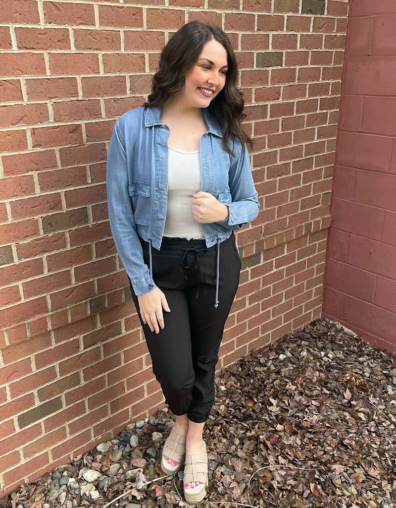 Chambray Drawstring Jacket