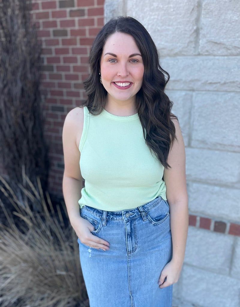 Lime Pastel Waffle Knit Tank