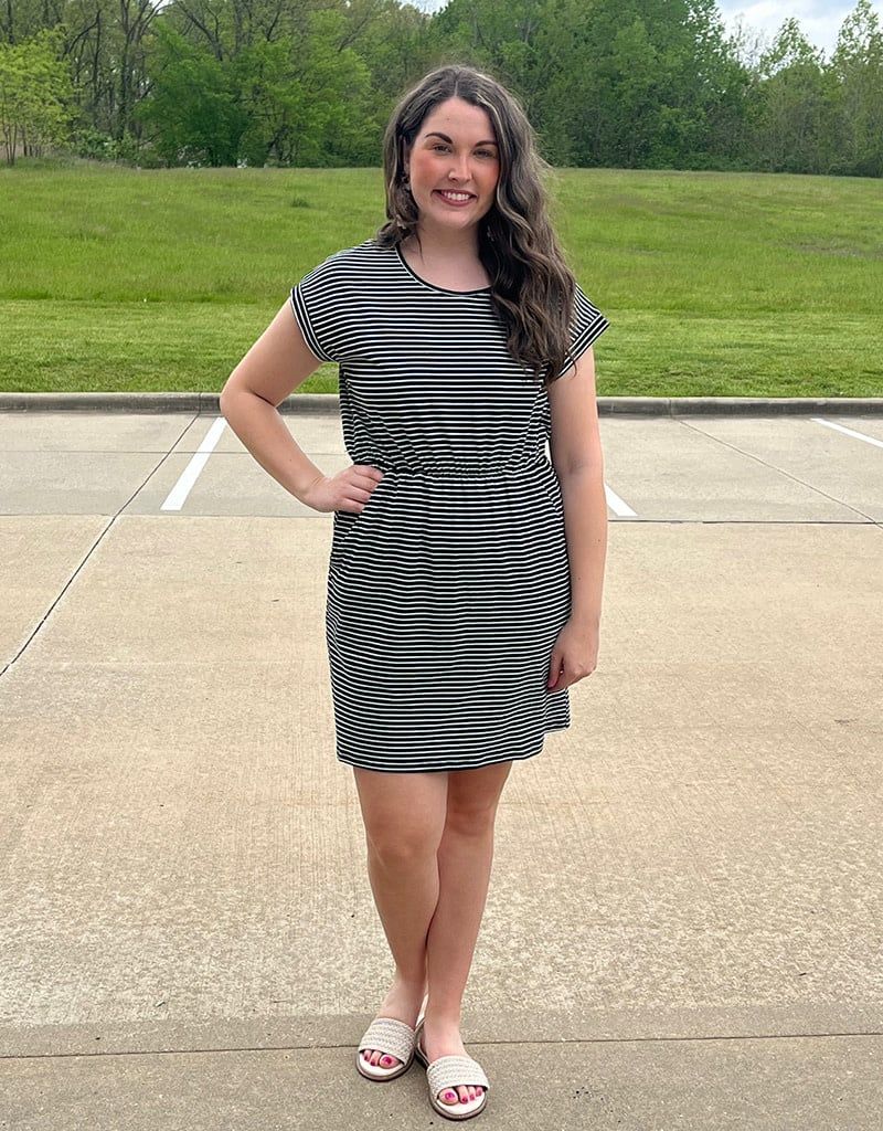 Black and White Stripe Knit Dress