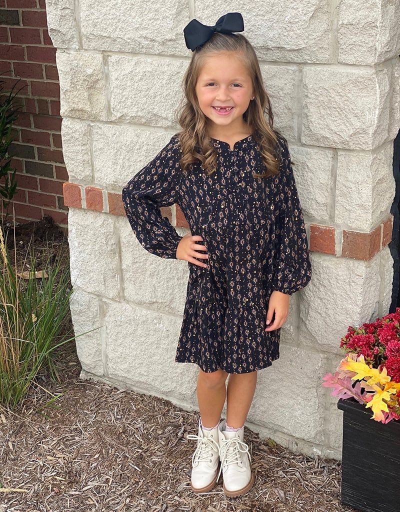 Black Jude Sparkle Print Dress