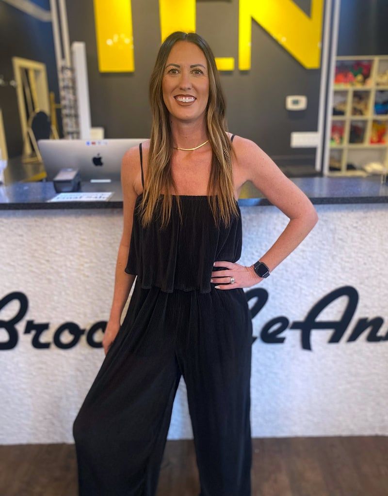 Black Micro Pleat Jumpsuit