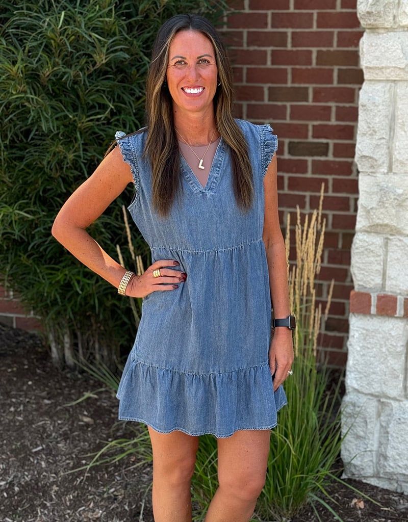 Blue Berenice Denim Ruffle Dress