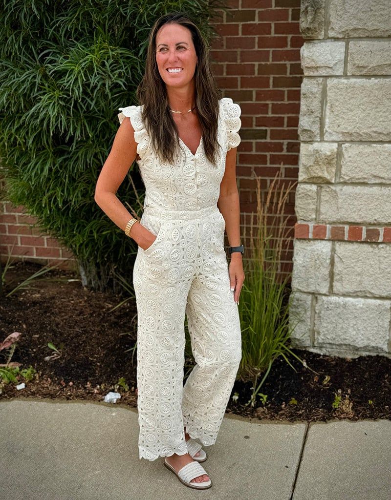 Ivory Crochet Jumpsuit