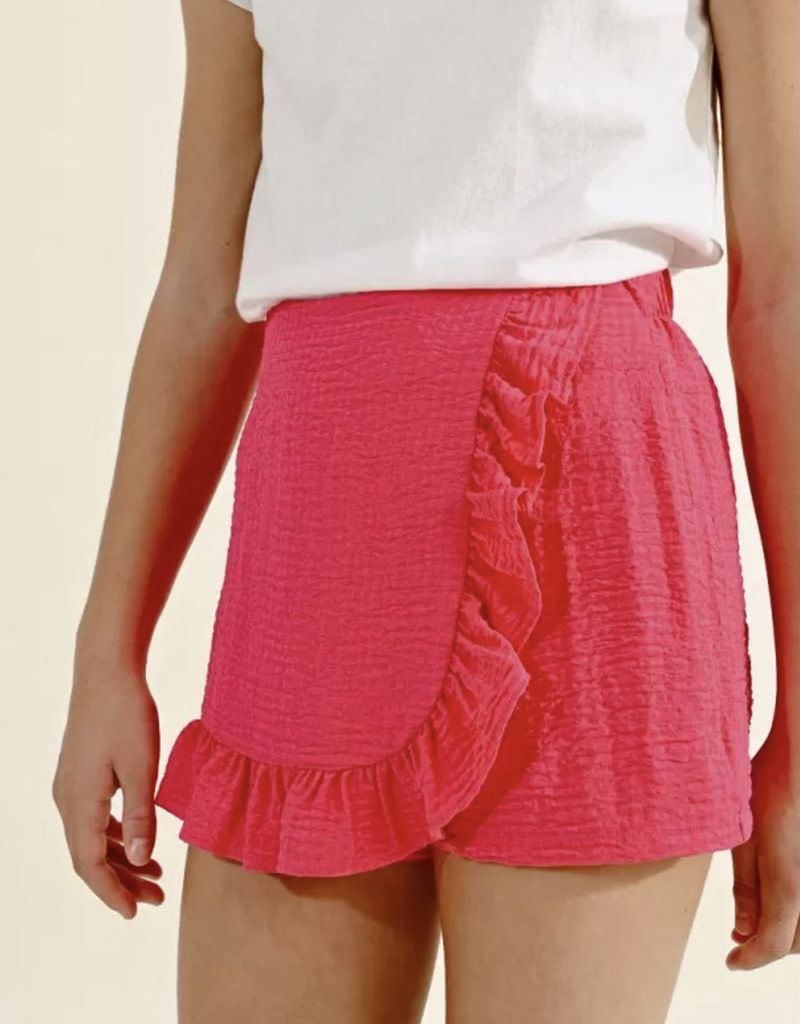 Fuchsia Ruffle Detail Skort