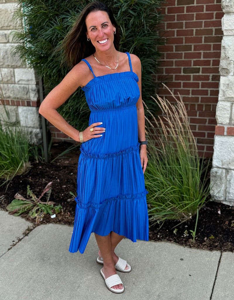 Royal Blue Pleated Midi