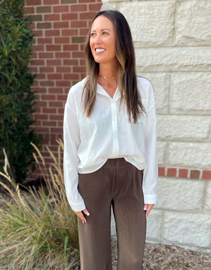 White Button Front Shirt