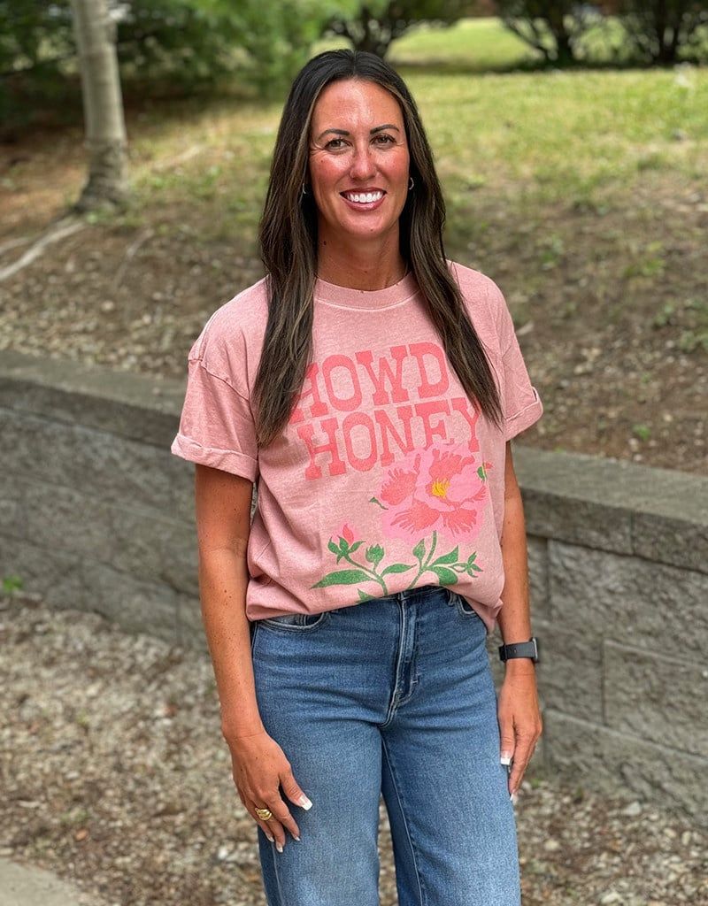 Dusty Pink Howdy Honey Tee