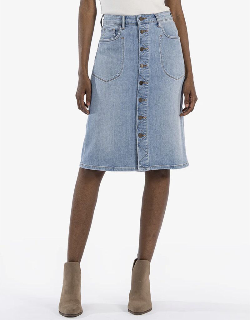 Rose Debate Button Front Skirt