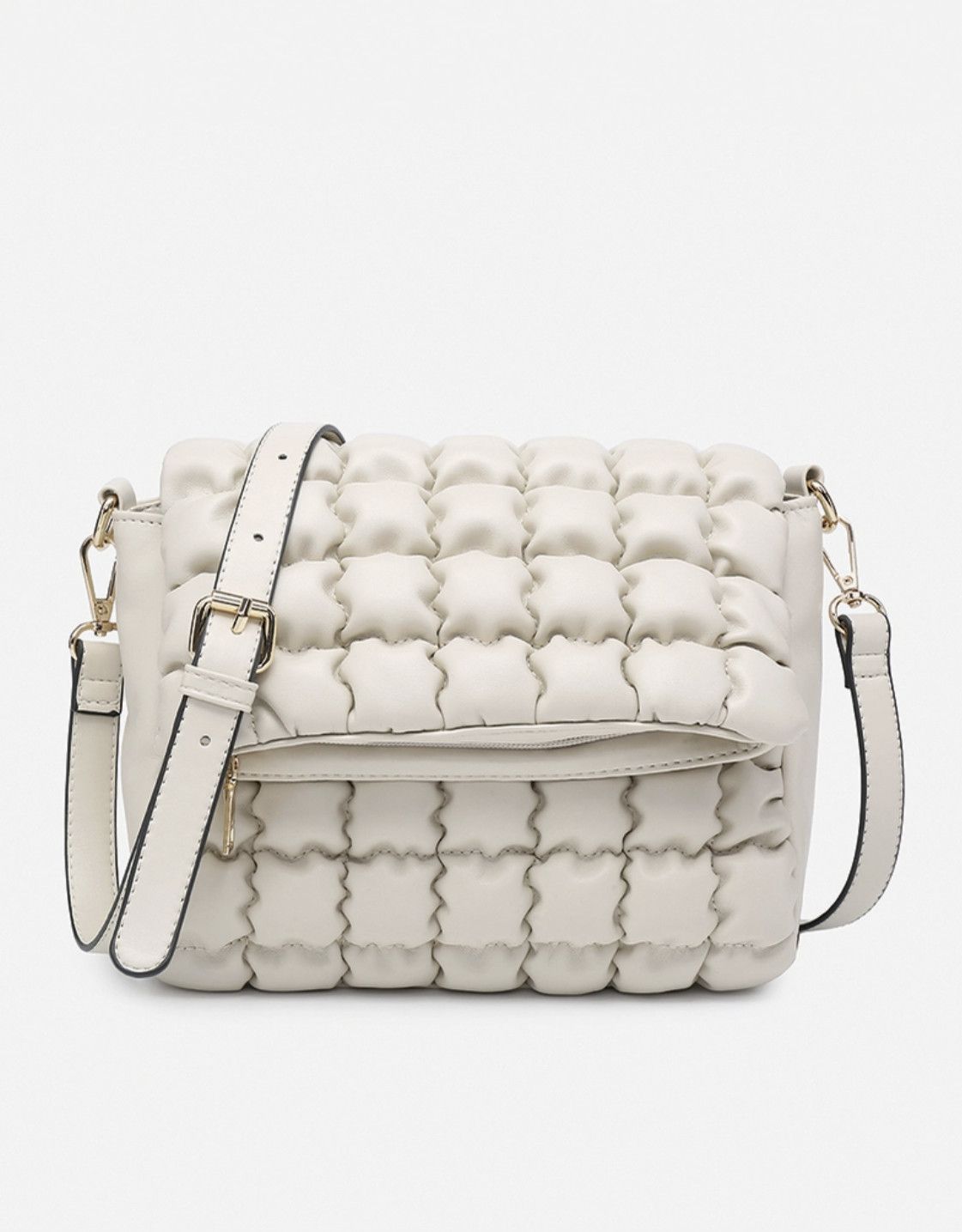 Beige Naomi Quilted Crossbody