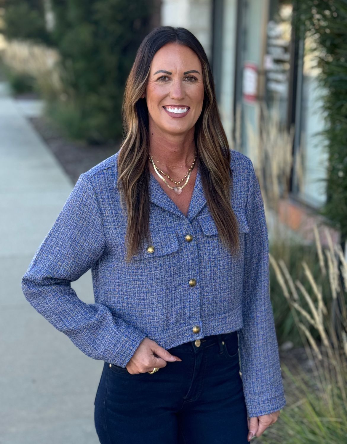 Blue Mateo Crop Jacket