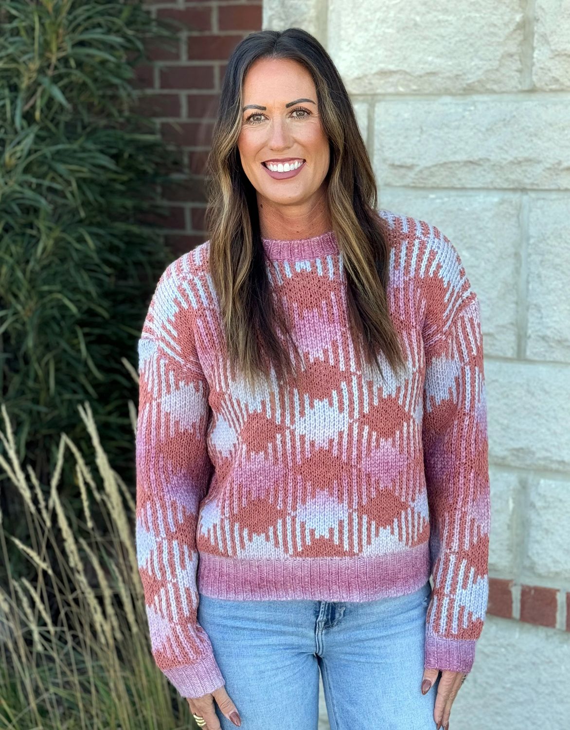 Terracotta Multi Color Plaid Sweater