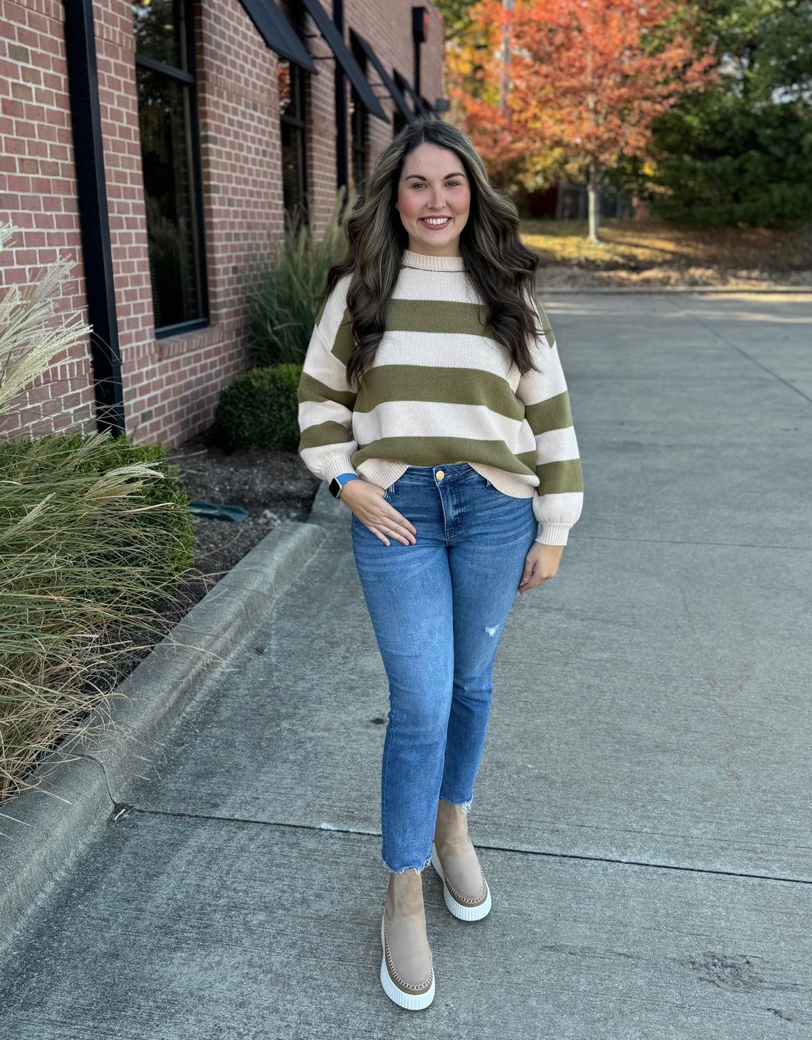 Olive Stripe Sweater