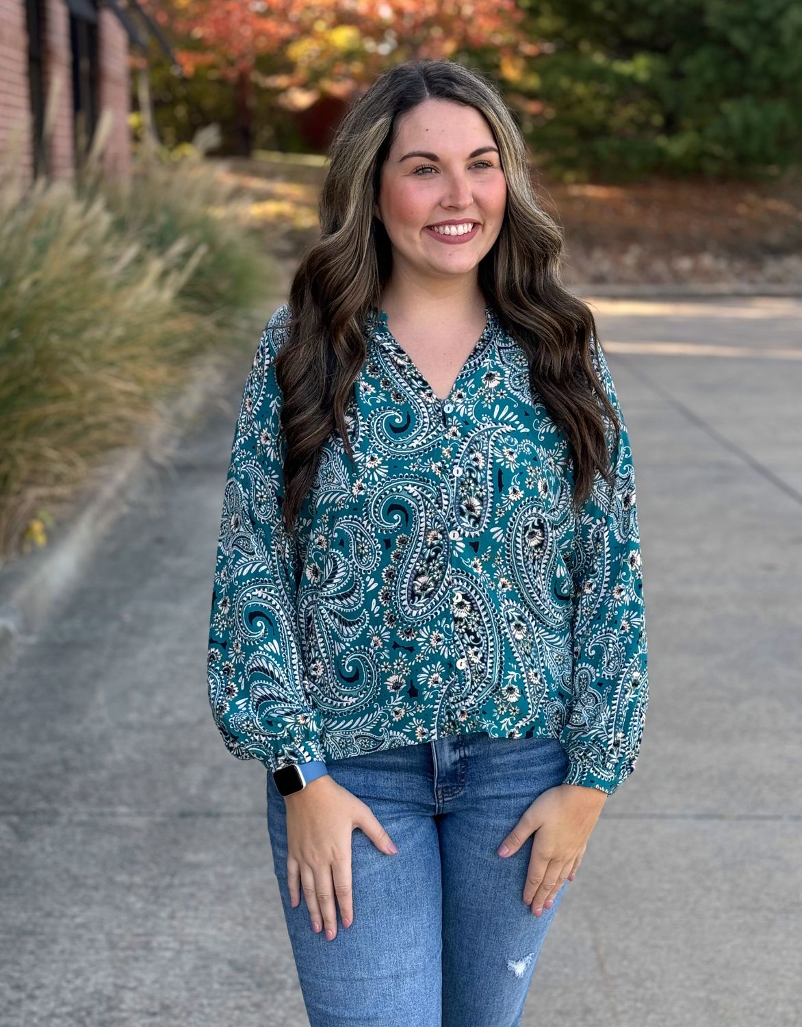 Blue Ella Print Blouse