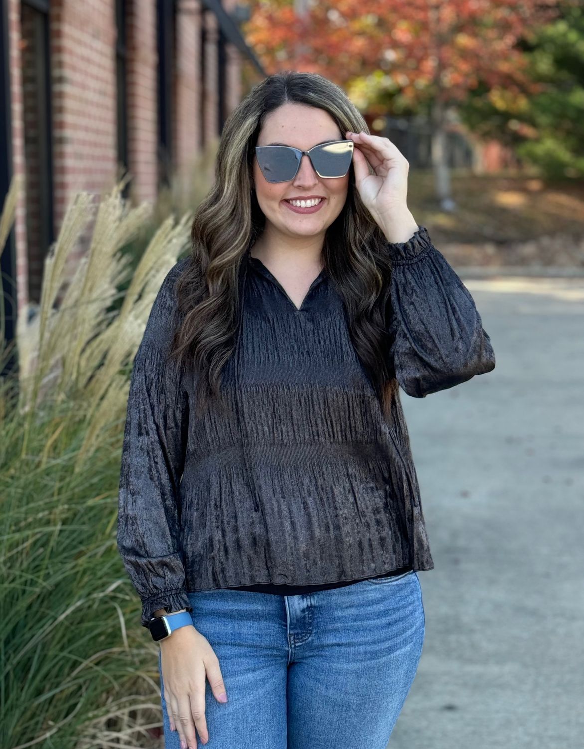 Plum Gunmetal Blouse