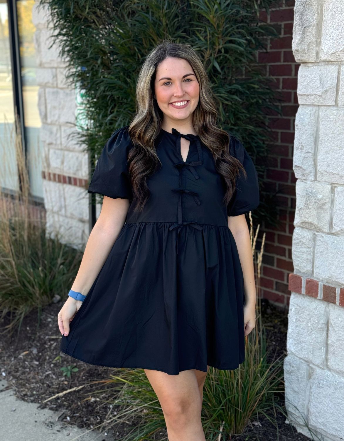 Black Bow Detail Dress