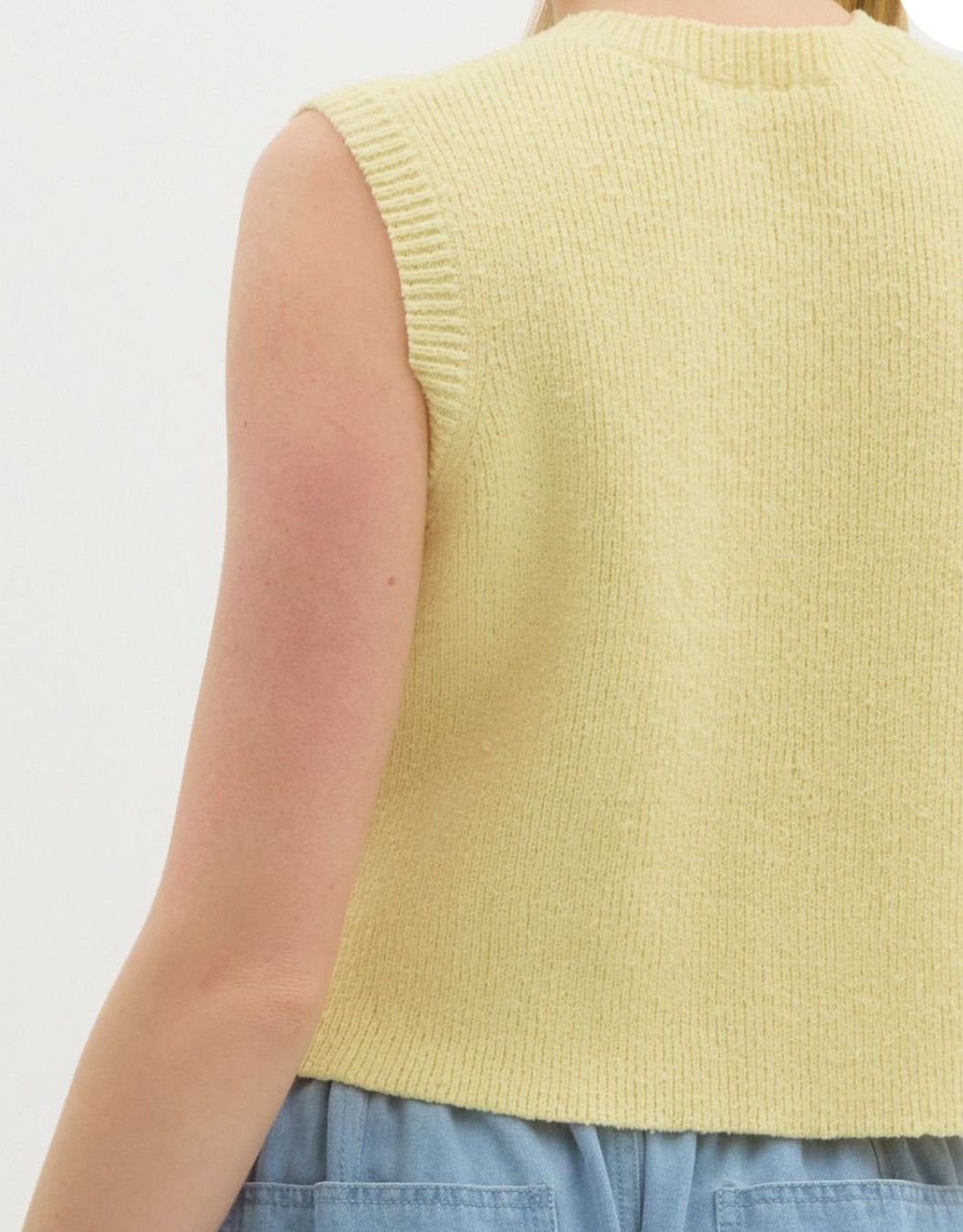 Lemon Button Sweater Vest