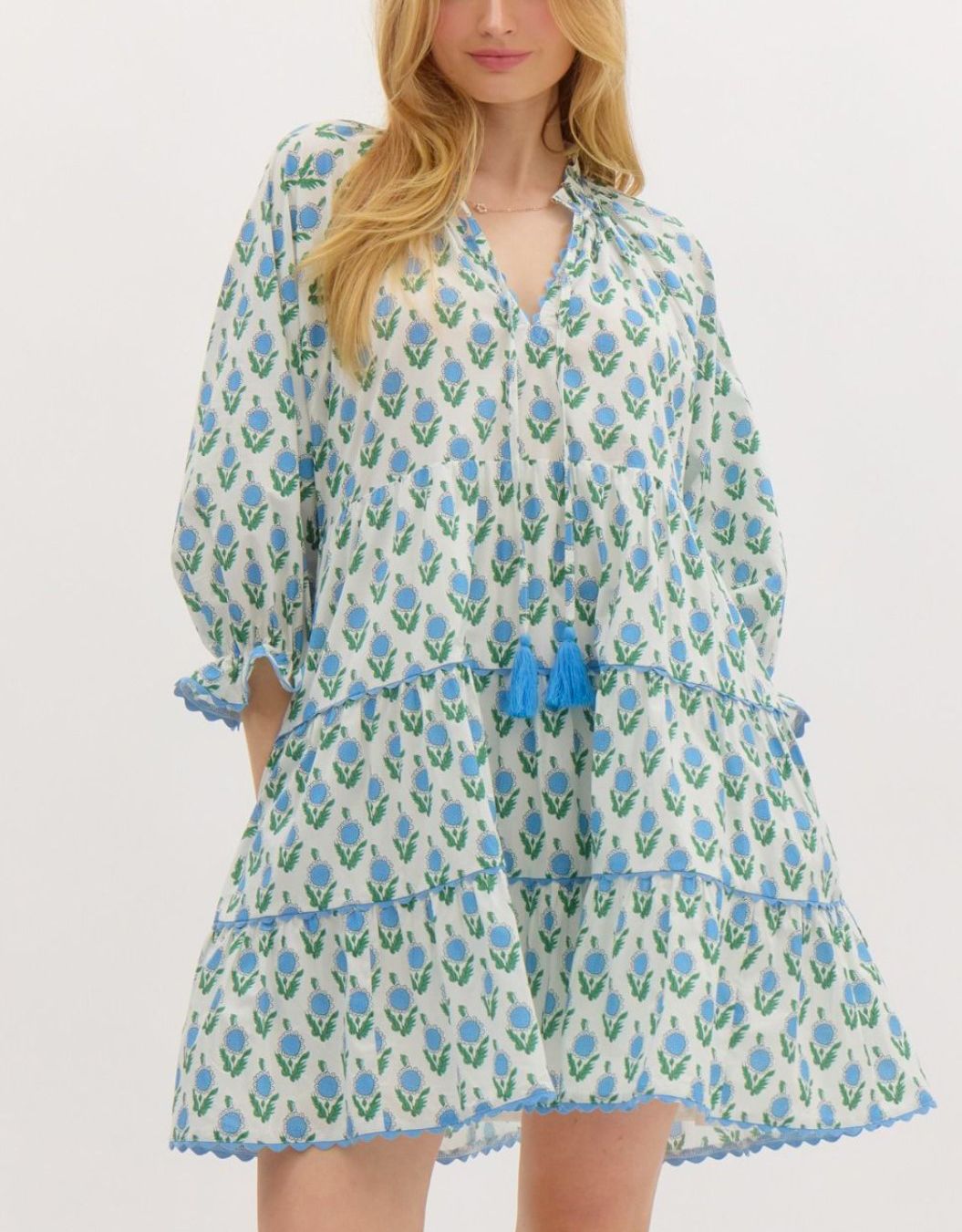 Floral Boho Print Tiered Dress